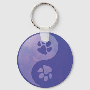 Yin Yang Paw Purple Chaveiro