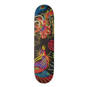 Yin Yang Phoenix e Dragon Skateboard Deck