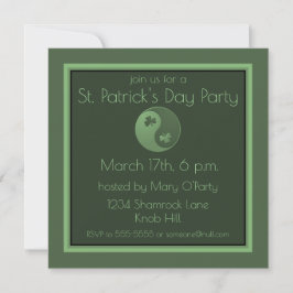 Yin Yang Shamrocks Rua. Convite para o Dia de Patr