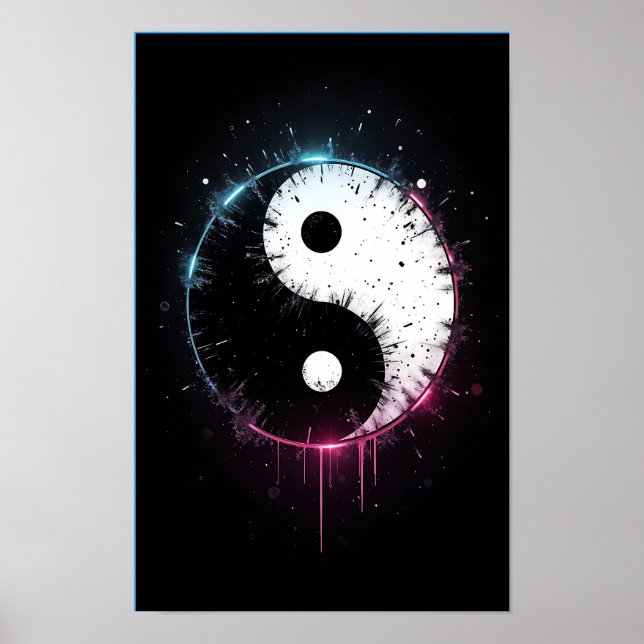 Yin Yang Splash Art Poster Print - Zen Decor (Frente)