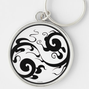 Yin Yang Swirl Chaveiro
