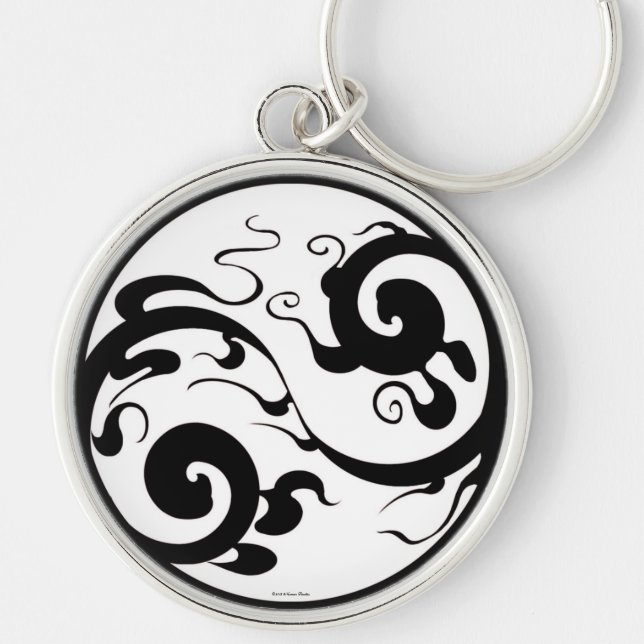 Yin Yang Swirl Chaveiro (Frente)
