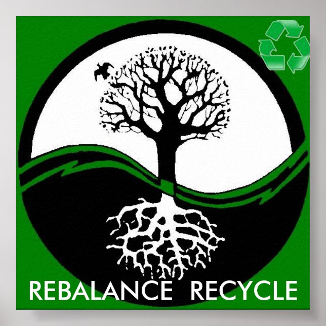 yin yang tree recycle poster from 14.95 (Frente)