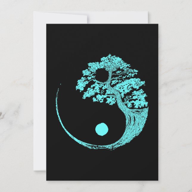 Yin Yang Turquoise Blue Bonsai Tree Japonês (Frente)