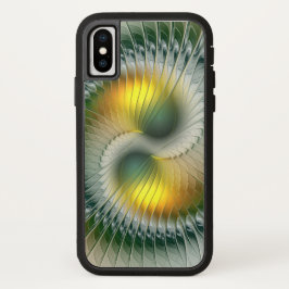 Yin Yang Verde Amarelo Abstrato Colorido Fractal