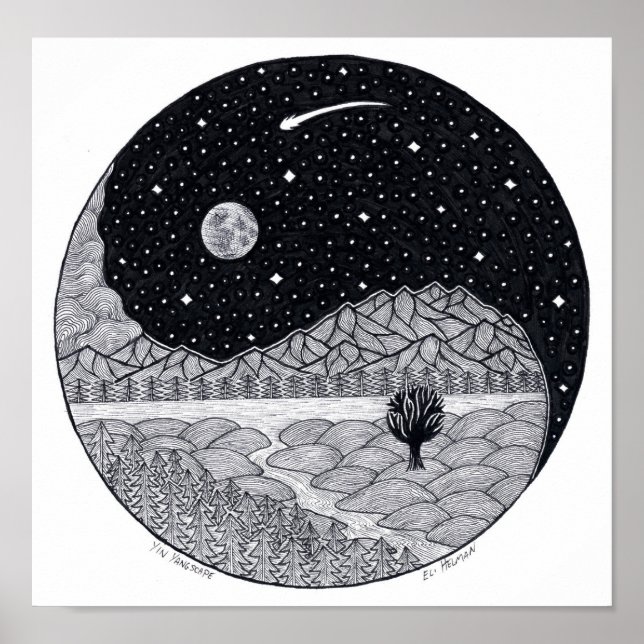 Yin Yangscape Poster (Frente)