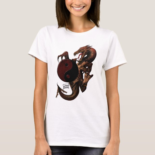 YingYang Dragon Camisa de manga longa (Frente)