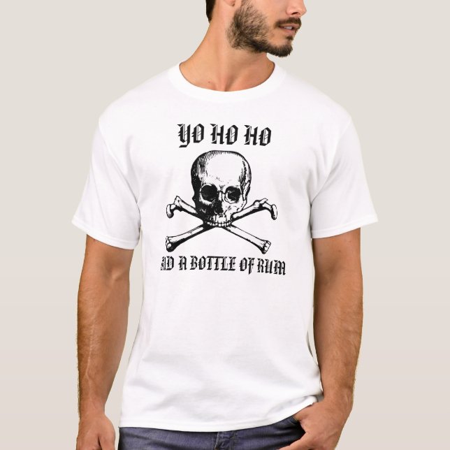 Yo Ho Ho e uma garrafa da camisa do rum (Frente)