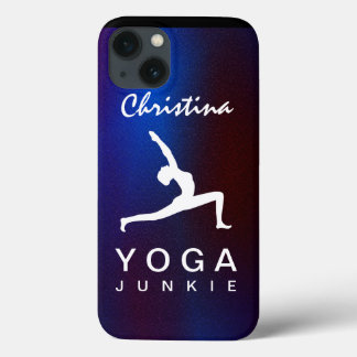 Yoga branca Prose Silhueta Azul Fundo fino