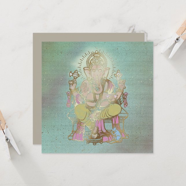 YOGA - Cartão Saudável, Ganesha (Frente/Verso In Situ)