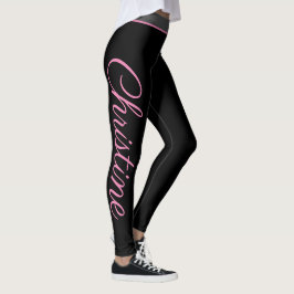 Yoga de script rosa personalizado e leggings de ma