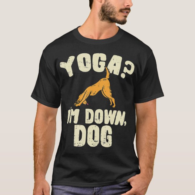 Yoga Engraçada Camisetas Yoga Tee Im Down Dog Jo (Frente)
