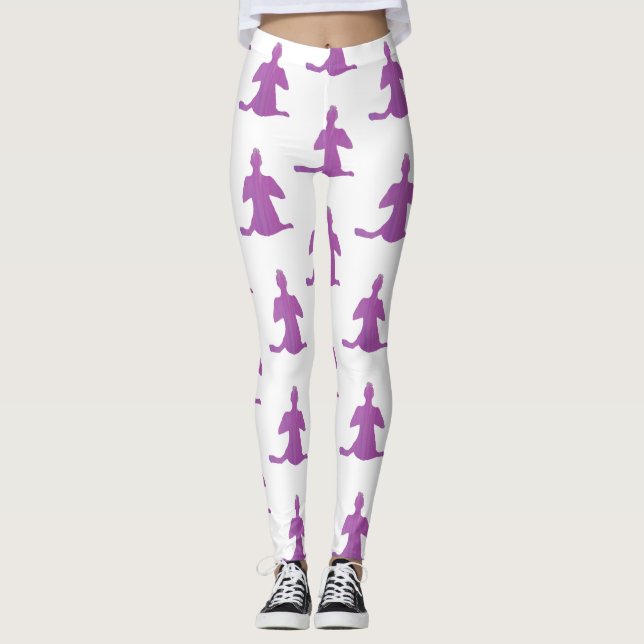 Yoga Figura, Sukhasana Pose, Leggings Personalizad (Frente)
