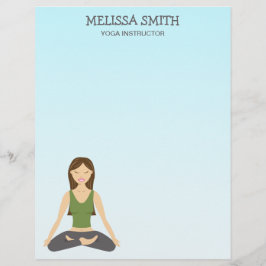 Yoga Girl In Lotus Pose & Yoga Instrutor Text