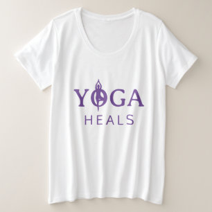 Yoga Heals mais tamanho t camisa com silhueta de p