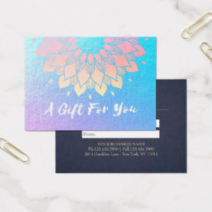 YOGA Instrutor Gift Certificate Gold Foil Mandala