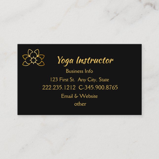 Yoga Instrutor Studio Cartão de visita (Frente)
