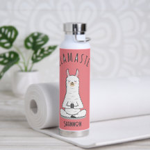 Yoga Llama - Llamaste Pun Monograma Nome
