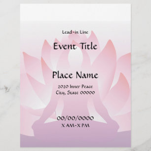 Yoga Lotus 8.5 x 11 Folheto de Eventos