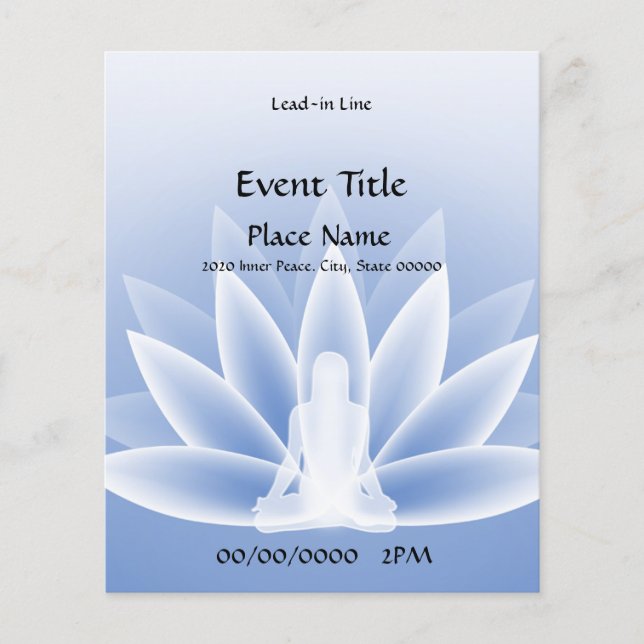 Yoga Lotus Blue Small Event Flyer (Frente)