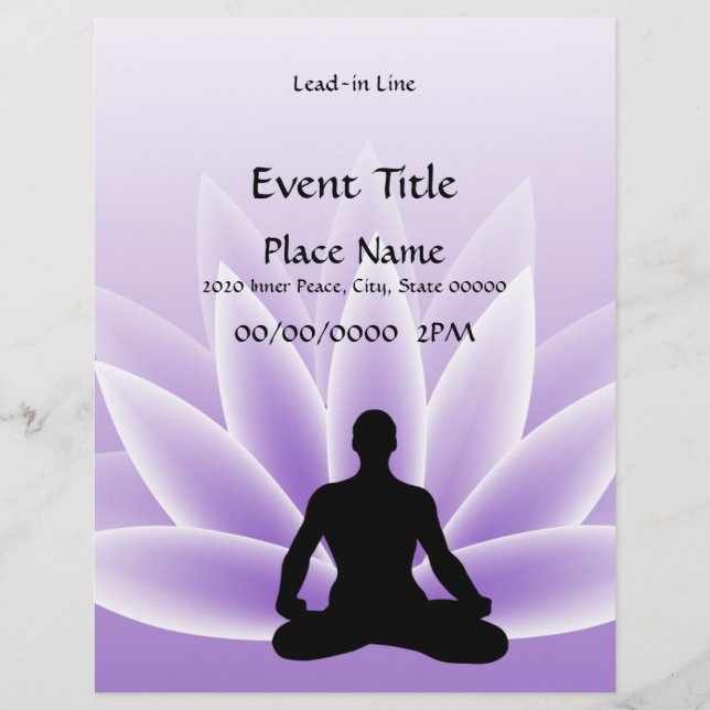 Yoga Lotus Man Violet 8.5 x 11 Event Flyer (Frente)