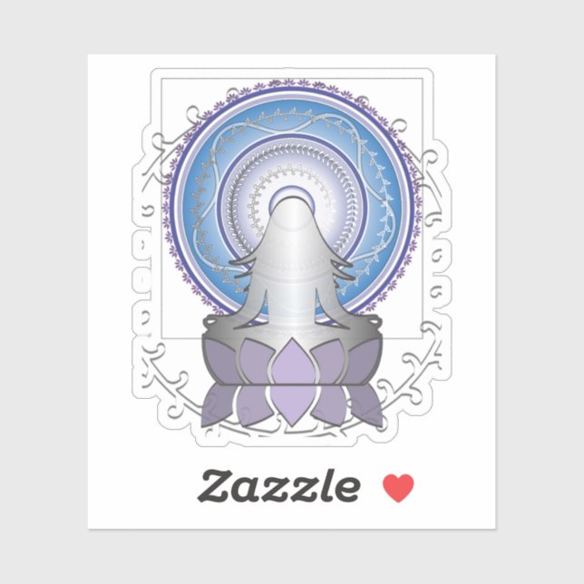 Yoga Lotus Mandala - Adesivo espiritual (Folha)