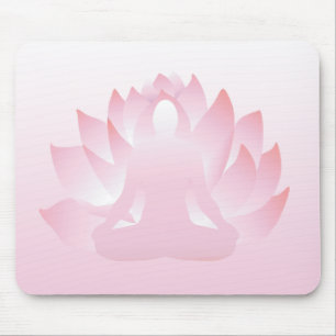Yoga Lotus Pose Flor Rosa Namaste Mousepad