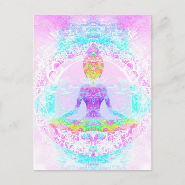 Yoga lotus posou. Cartão Postal (Frente)