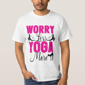 Yoga Mais Preocupe Menos Camiseta Fitness Fofa