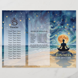Yoga Meditação Estrela Noite Céu Lua Tri-Dobrável
