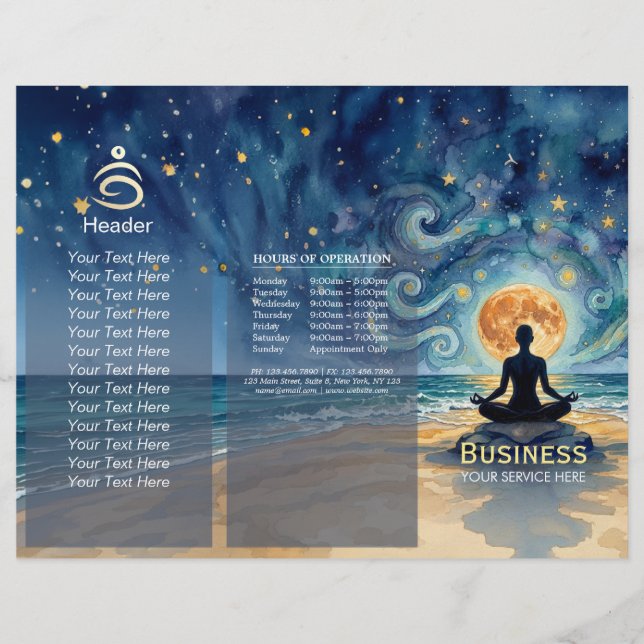 Yoga Meditação Estrela Noite Céu Lua Tri-Dobrável (Frente)