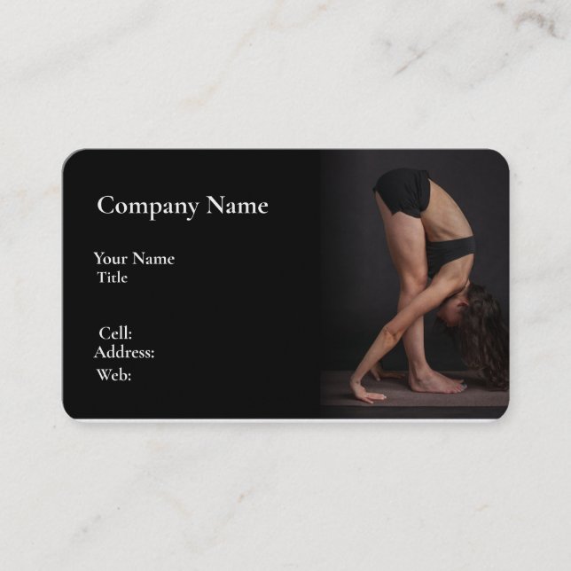 Yoga Modelo Cartão de visita branco básico (Frente)