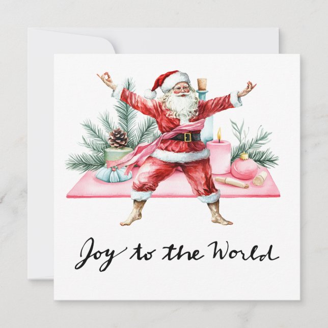 Yoga Natal Papai Noel Convite de festas (Frente)
