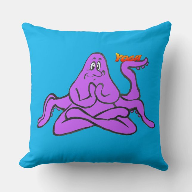 Yoga Octopus Namaste Cust. Almofadas Throw (Frente)