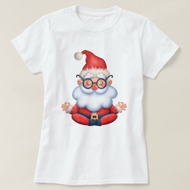 Yoga Papai noel Camisa de Natal (Frente do Design)