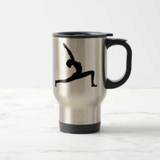 Yoga Pose Caneca de viagem de silhueta preta