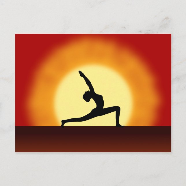 Yoga Pose Silhouette - Cartões de Posto Sunrise (Frente)