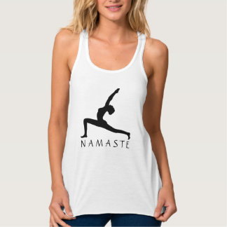 Yoga Pose Silhouette Women's Fine Jersey Tank Top