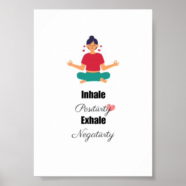 yoga positiva cita decor Poster wall (Frente)