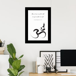 Yoga Silhouette Black Om Ohm Zen Poster espiritual
