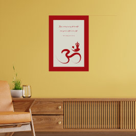 Yoga Silhouette Red Om Ohm Zen Poster espiritual