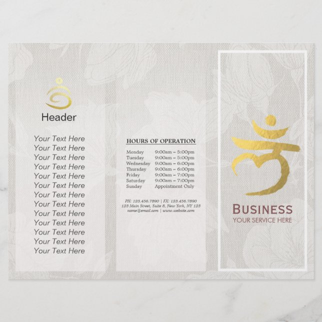 Yoga Studio Tri-Fold Brochuras Root Chakra Mantra (Frente)