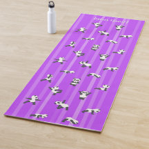 Tapete de Ioga Purple Panda Nome Personalizado Igu