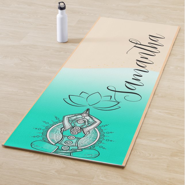 Yoga Tapete de meditação boho com nome personalizado (Criador carregado)