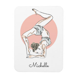 Yoga Woman com nome personalizado ímã