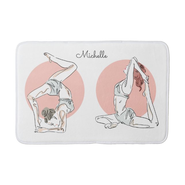 Yoga Woman: tapetes de banho personalizados (Frente)