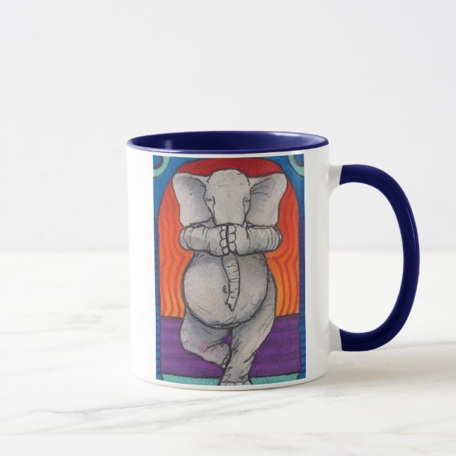 Yogaphant 1 caneca segurada azul da campainha (Direita)