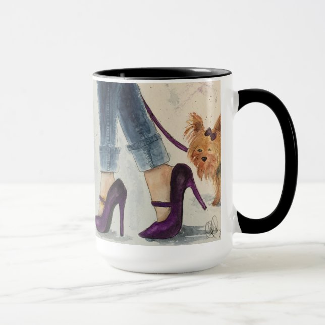 Yorkie & caneca do design da aguarela dos (Direita)