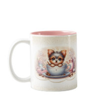 Yorkie de xícara amante de café