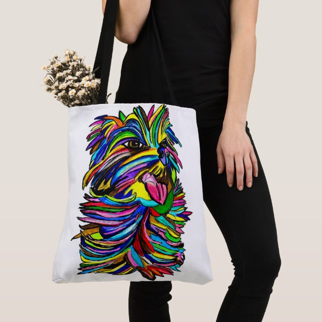 Yorkie Love Tote Bag (Close Up)